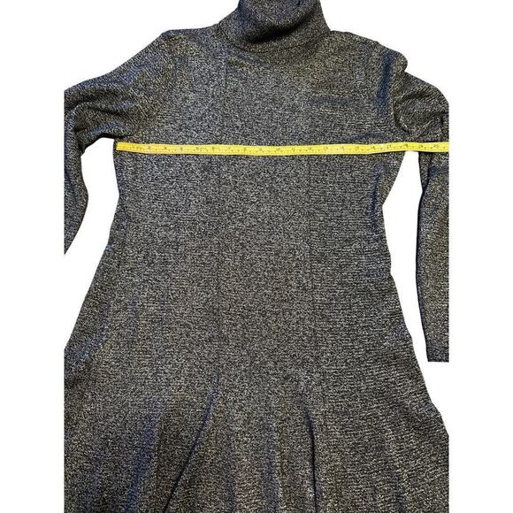 Calvin Klein Dress L Knit Black with Gold Metallic Thread Holiday - Picture 3 of 6